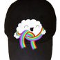 "Mr. Cloud's New Scarf" Weather Wearing Rainbow - Black Adjustable Cap Hat