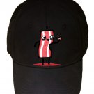 "I'm Delicious" Bacon Slice Eating Itself Funny - Black Adjustable Cap Hat