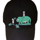 "How Bowling Balls Get Holes" Triceratops Dinosaur - Black Adjustable Cap Hat