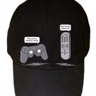 "Controlling" Video Game Controller & TV Remote Humor - Black Adjustable Cap Hat