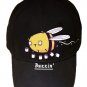 "Buzzin" Funny Bumblebee Bee Drinking Coffee Caffeine - Black Adjustable Cap Hat