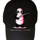 "Black, White, & Red All Over" Blood Covered Panda - Black Adjustable Cap Hat