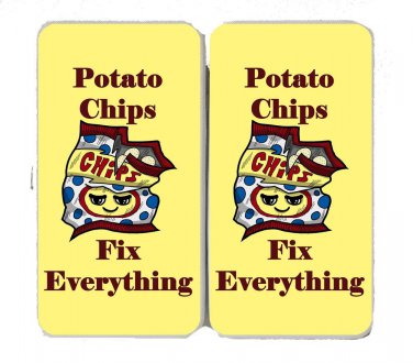Potato Chips Fix Everything Food Humor - Womens Taiga Hinge Wallet Clutch