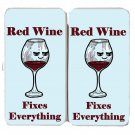 Red Wine Fixes Everything Food Humor Cartoon - Womens Taiga Hinge Wallet Clutch