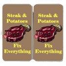 Steak & Potatoes Fix Everything Food Humor - Womens Taiga Hinge Wallet Clutch