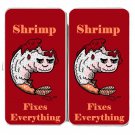 Shrimp Fixes Everything Food Humor Cartoon - Womens Taiga Hinge Wallet Clutch