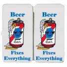 Beer Fixes Everything Food Humor Cartoon - Womens Taiga Hinge Wallet Clutch