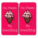 Ice Cream Fixes Everything Food Humor Cartoon - Womens Taiga Hinge Wallet Clutch