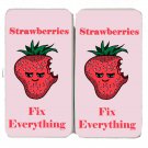 Strawberries Fix Everything Food Humor - Womens Taiga Hinge Wallet Clutch