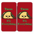 Tacos Fix Everything Food Humor Cartoon - Womens Taiga Hinge Wallet Clutch