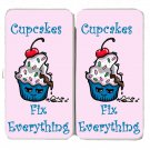 Cupcakes Fix Everything Food Humor Cartoon - Womens Taiga Hinge Wallet Clutch