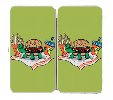 Turtle Burger Funny Shell Bun Fries w/ Meal - Womens Taiga Hinge Wallet Clutch