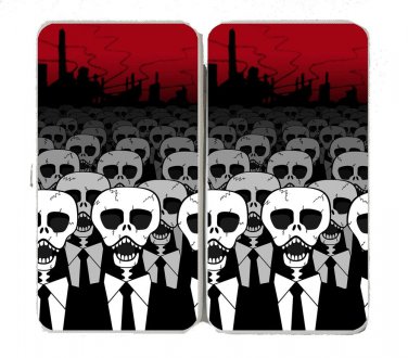 Dead Suits Skeleton March Mass of Skulls - Womens Taiga Hinge Wallet Clutch