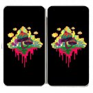 Drippy Mushrooms Funny Hippy Shroom Artwork - Womens Taiga Hinge Wallet Clutch