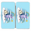 Donut Unicorn Shaving in Clouds Funny Cartoon - Womens Taiga Hinge Wallet Clutch