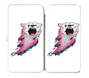 Bear Bolt Lightning Animal Cartoon Logo - Womens Taiga Hinge Wallet Clutch