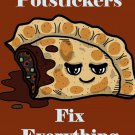 Potstickers Fix Everything Food Humor Cartoon - Rectangle Refrigerator Magnet