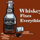 Whiskey Fixes Everything Drinking Humor - Rectangle Refrigerator Magnet