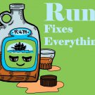 Rum Fixes Everything Drinking Humor - Rectangle Refrigerator Magnet