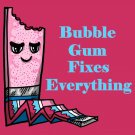 Bubblegum Fixes Everything Food Humor Cartoon - Rectangle Refrigerator Magnet