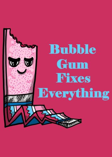 Bubblegum Fixes Everything Food Humor Cartoon - Rectangle Refrigerator Magnet