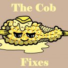 Corn on Cob Fixes Everything Food Humor Cartoon - Rectangle Refrigerator Magnet