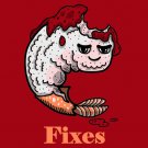 Shrimp Fixes Everything Food Humor Cartoon - Rectangle Refrigerator Magnet