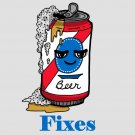Beer Fixes Everything Food Humor Cartoon - Rectangle Refrigerator Magnet