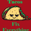 Tacos Fix Everything Food Humor Cartoon - Rectangle Refrigerator Magnet