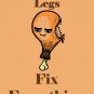Chicken Legs Fix Everything Food Humor Cartoon - Rectangle Refrigerator Magnet