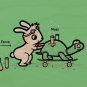 "Using Force" Rabbit & Turtle Physics Humor - Plywood Wood Print Poster Wall Art