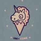 "Unicone" Unicorn Ice Cream Cone Funny - Plywood Wood Print Poster Wall Art