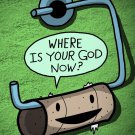 Toilet Paper God Funny Empty Roll "Where's God?" - Rectangle Refrigerator Magnet
