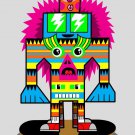 Punk Skate Totem Skateboarding Colorful Cartoon - Rectangle Refrigerator Magnet