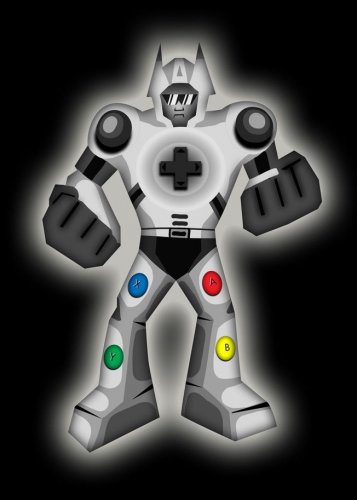 Playbot Funny Giant Robot Video Game Controller - Rectangle Refrigerator Magnet
