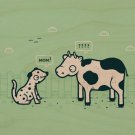 "Identity Crisis" Dalmatian Puppy & Cow - Plywood Wood Print Poster Wall Art