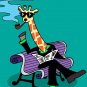 Mr. Giraffe Funny Wearing Suit Sitting on Bench - Rectangle Refrigerator Magnet