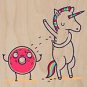 "How Donuts Get Sprinkles" Unicorn Shaving - Plywood Wood Print Poster Wall Art