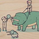 "How Bowling Balls Get Holes" Triceratops - Plywood Wood Print Poster Wall Art