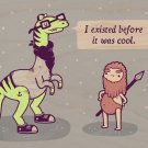 "Hipster Dino" Dinosaur Existed Before Cool - Plywood Wood Print Poster Wall Art