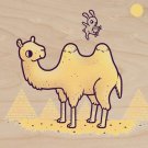 "Desert Air" Rabbit Skateboard Jump Camel - Plywood Wood Print Poster Wall Art