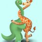 Dino Giraffe Luv Hug Dinosaur Love Embrace Cute - Rectangle Refrigerator Magnet