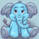 Cute Lil Elephant Funny Cute Animal Sitting - Rectangle Refrigerator Magnet