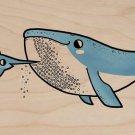 "Barnacle Beard" Whale & Sword Fish Barber - Plywood Wood Print Poster Wall Art