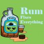 Rum Fixes Everything Drinking Humor Cartoon - Vinyl Sticker