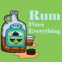 Rum Fixes Everything Drinking Humor Cartoon - Vinyl Sticker