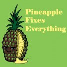 Pineapple Fixes Everything Food Humor Cartoon - Vinyl Sticker