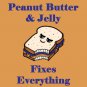 Peanut Butter & Jelly Fixes Everything Food Humor Cartoon - Vinyl Sticker