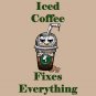 Iced Coffee Fixes Everything Food Humor Cartoon - Vinyl Sticker