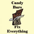 Candy Bars Fix Everything Food Humor Cartoon - Vinyl Sticker